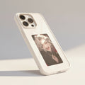 Phone case with an illustration of a character on a white background